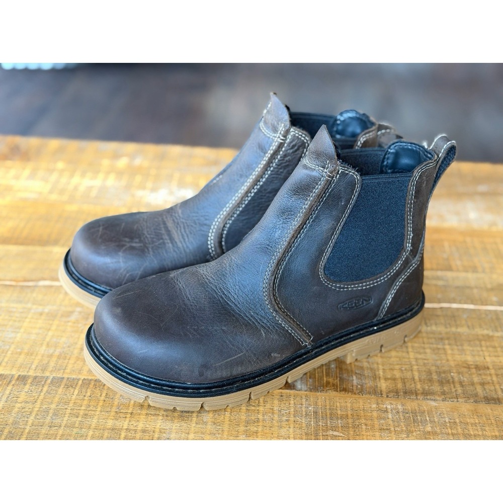 KEEN Utility Men's Size 7.5D Romeo Alloy Toe Work Boots Slip Resistant Leather‎
